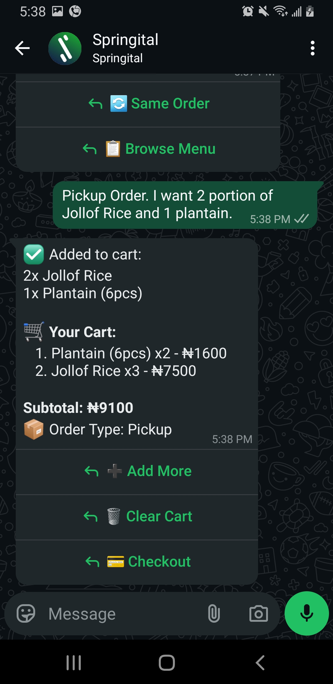 WhatsApp AI Agent Demo